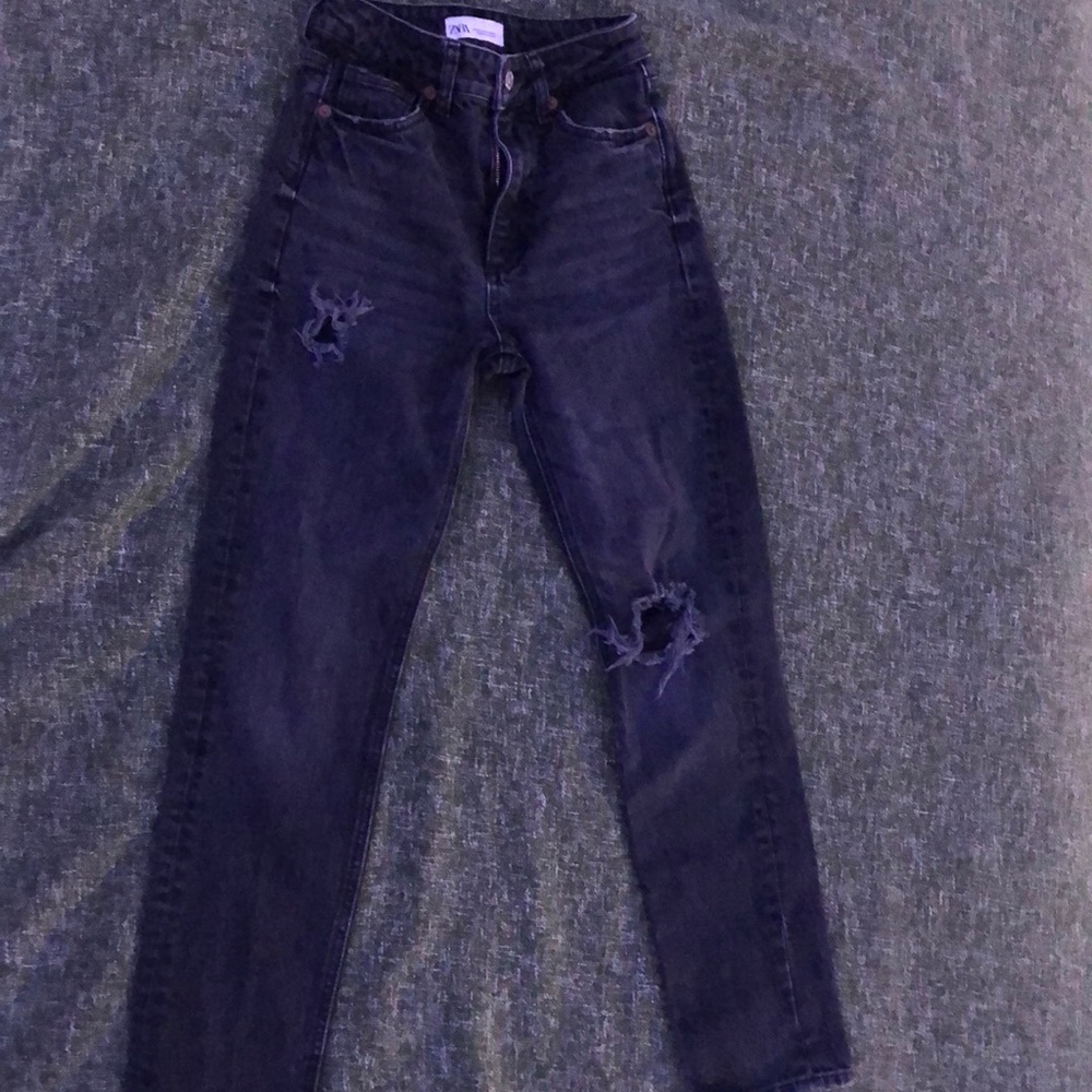 Zara Black ripped jeans eur 34 usa 2 mex 24